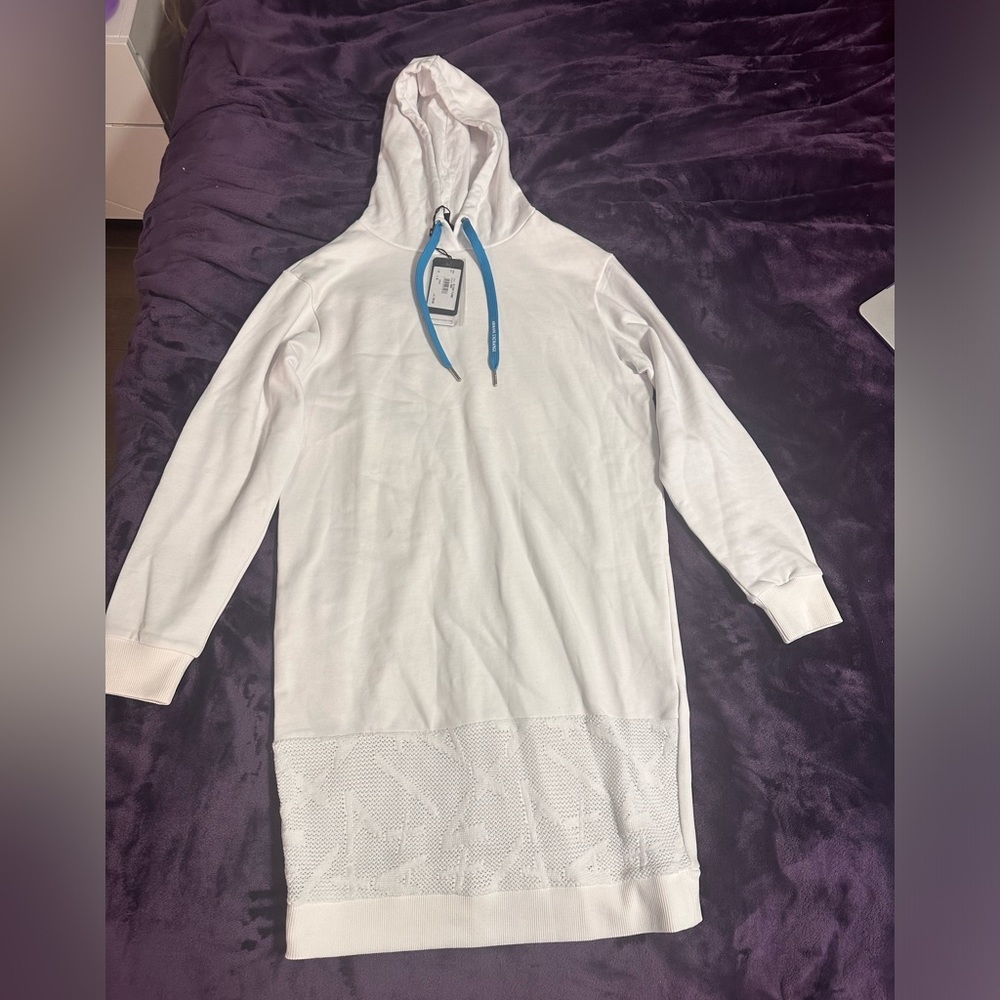 Armani Exchange oversize dress with tags. White. Size small.